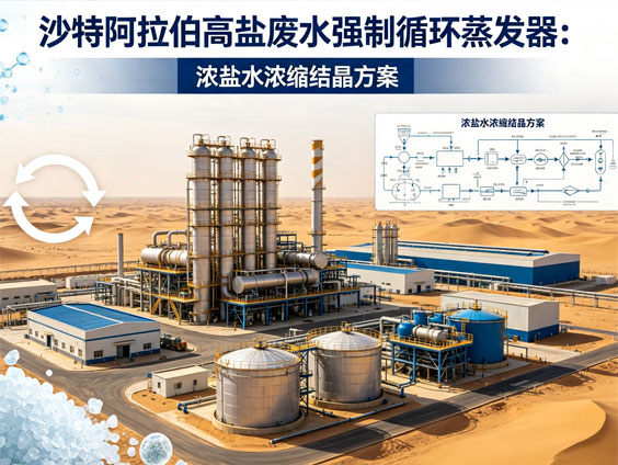 沙特阿拉伯高盐卤水强制循环蒸发器：浓卤水浓缩结晶方案